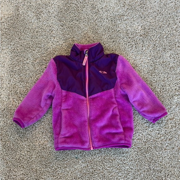 Champion Fleece Zip-Up Jacket Coat color block purple– Size 18 Months - Picture 2 of 7